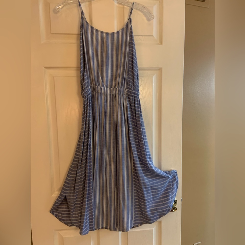LOFT /women’s Beach dress, S, light blue and white